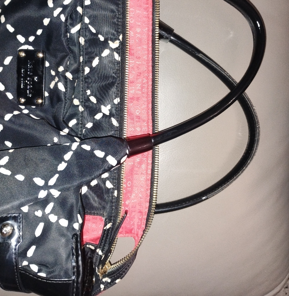 Kate Spade Sew Be It Stevie Lattice Print Shoulder Bag in Black & White - Picture 6 of 16